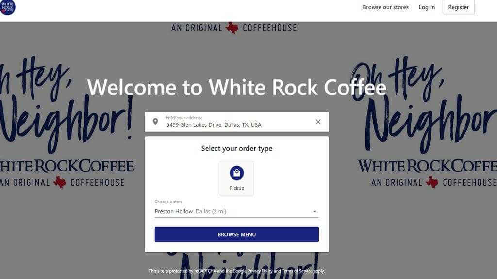 How to order from White Rock coffee step3