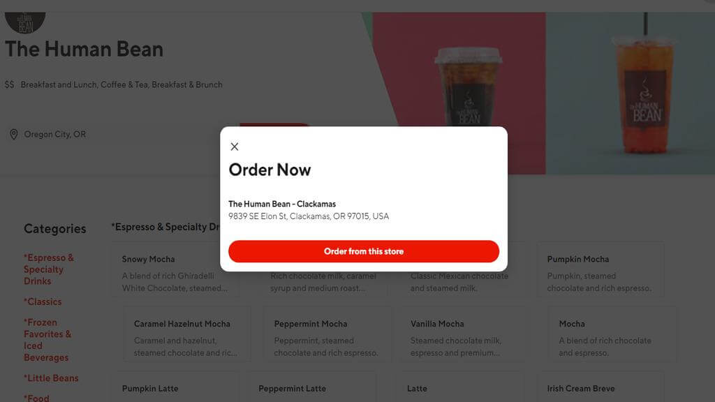How to Order from Human Bean Coffee 2