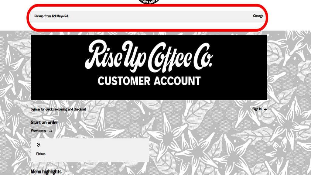 order Rise Up Coffee online step 2