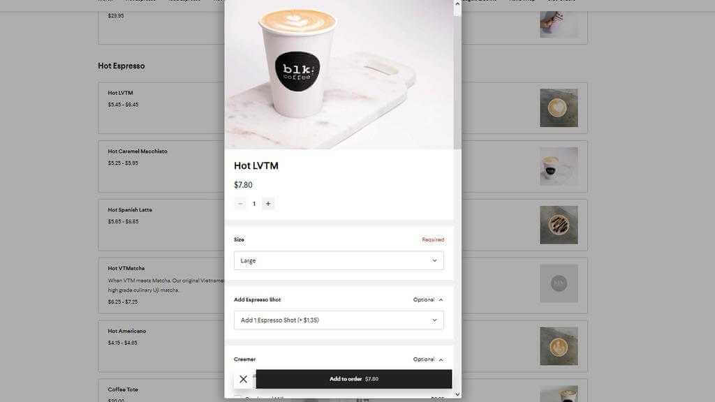 How to Order from Blk Dot Coffee 5