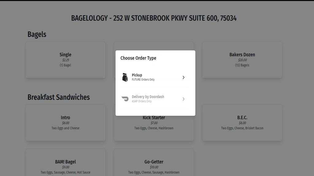 order Bagelology bagels online step1