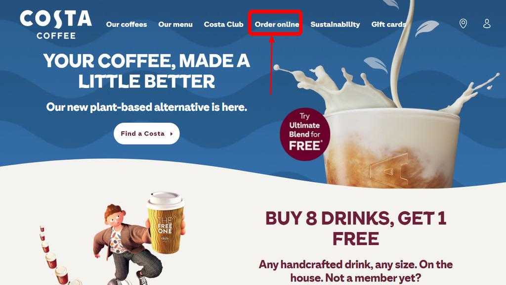 how to order Costa Coffee online 2