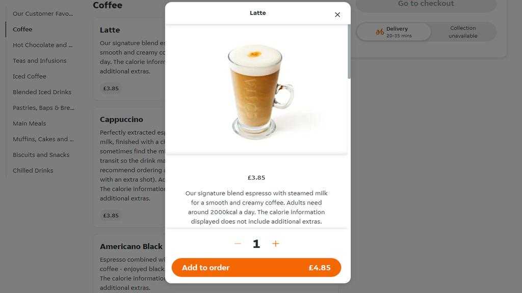how to order Costa Coffee online 6