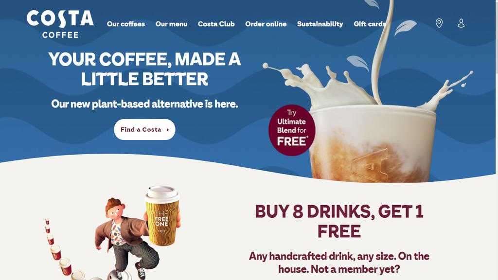 how to order Costa Coffee online 1
