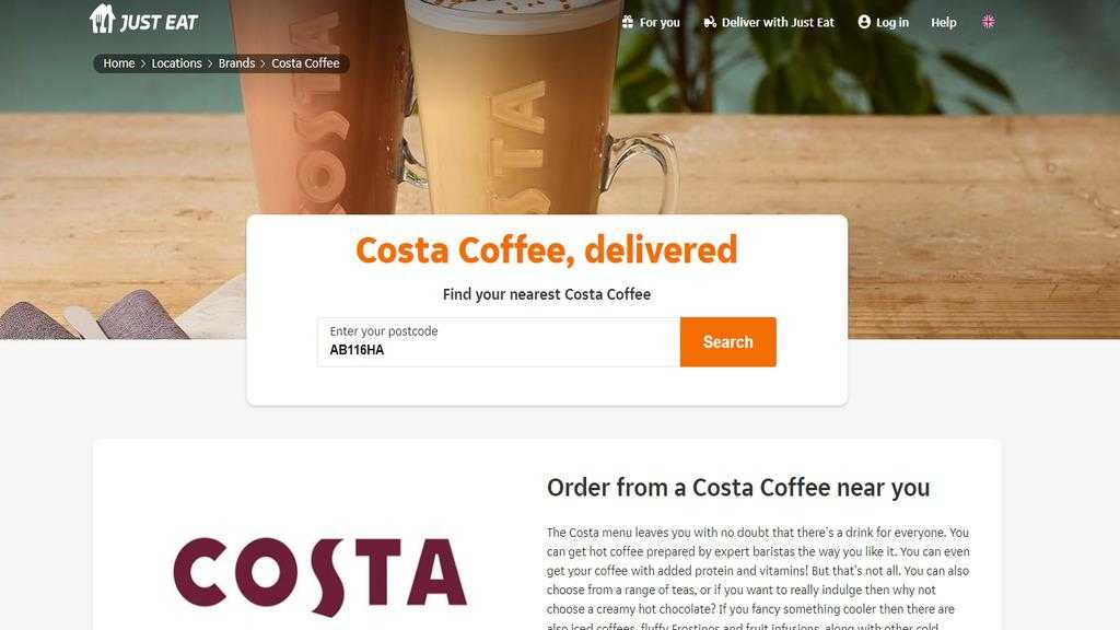 how to order Costa Coffee online 4