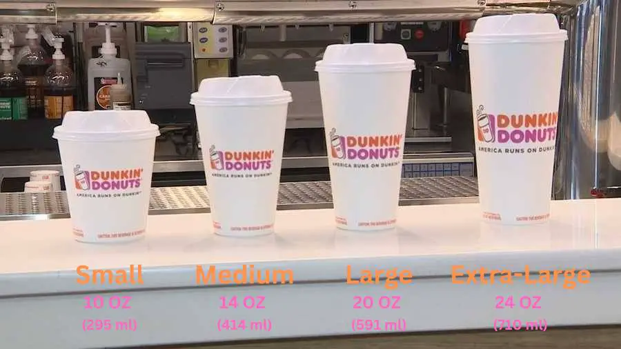 dunkin hot drink sizes