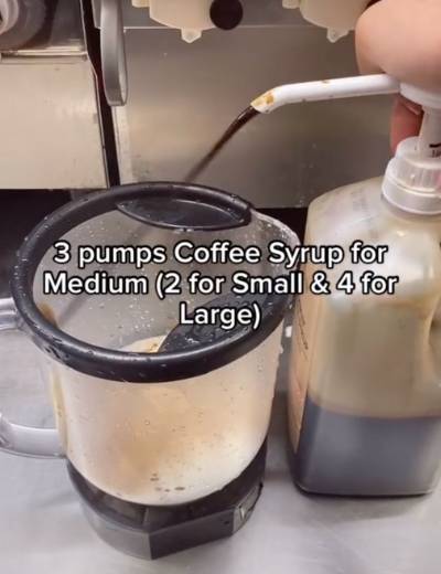 Add syrups into blender