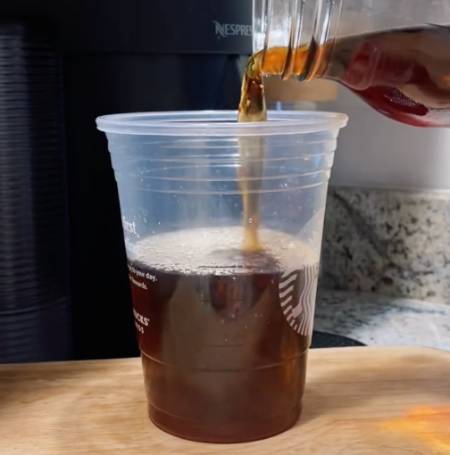 pour cold brew to third line