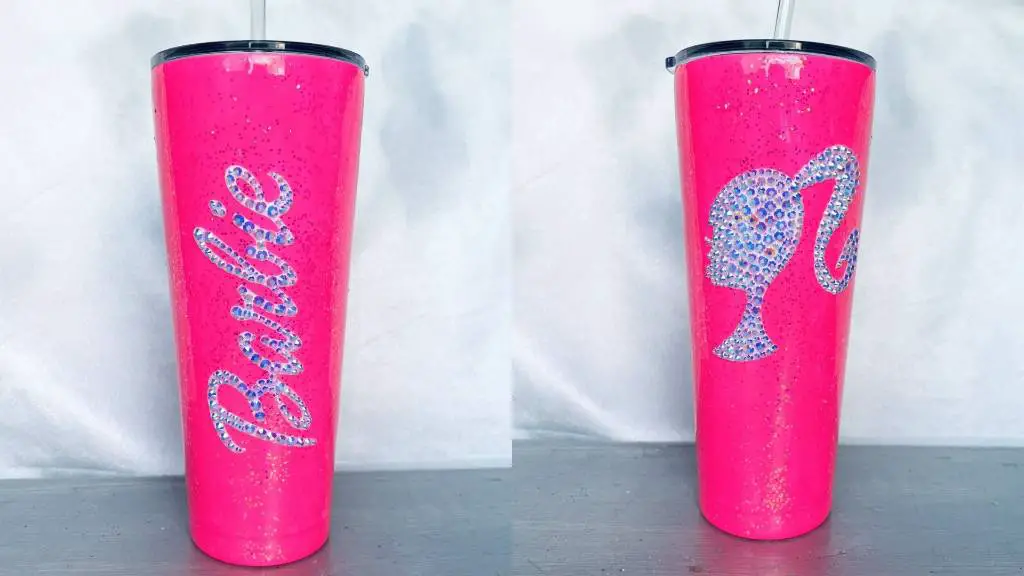 Barbie Pink Rhinestone Custom Tumbler 20oz