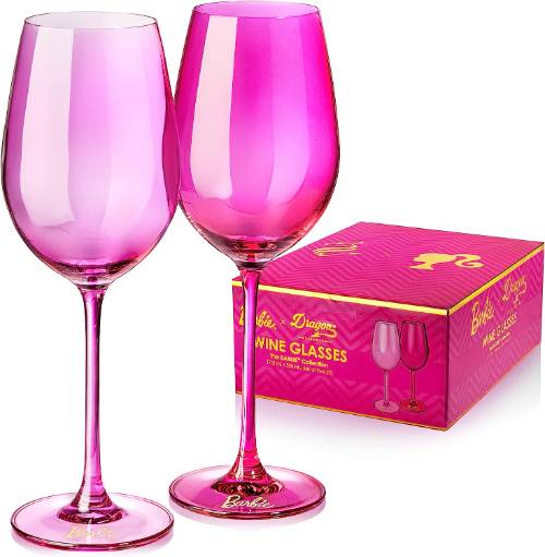 Dragon Barbie Pink Magenta Crystal Wine Glass