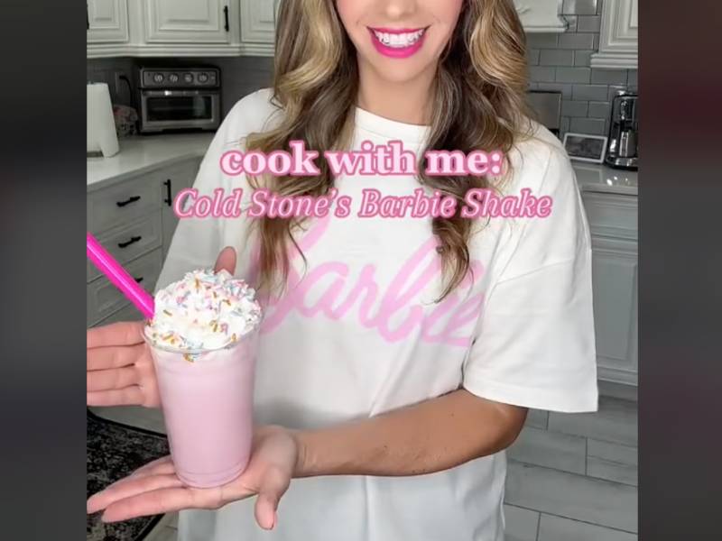 cold stone Barbie pink milk shake