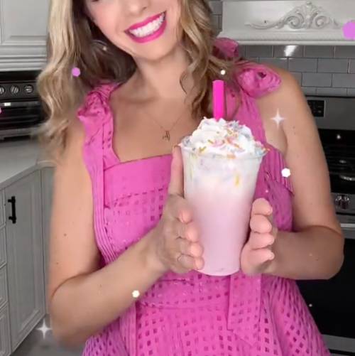 enjoy barbie pink cold stone shake