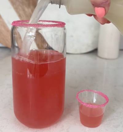 pour kids pink drink liquid ingredients
