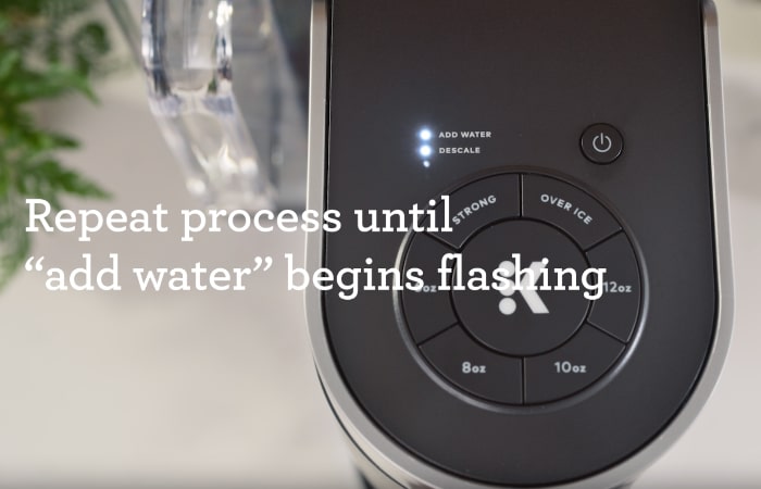 step5 ADD WATER light flashing keurig supreme