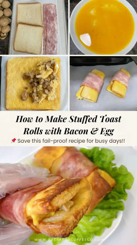 How to Make bacon walnut egg toast roll ups at Home