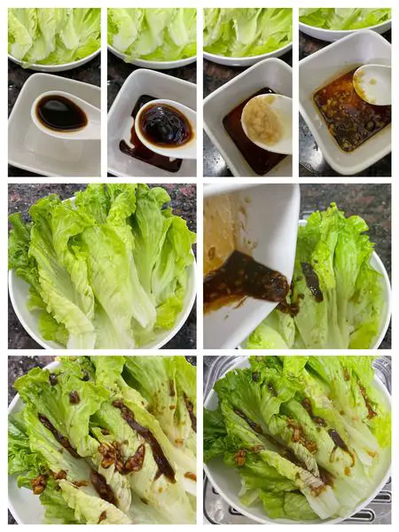 Step 5 Steam garlic oyster lettuce