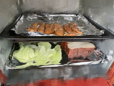 Step 5 bake chicken toast cabbage in oven
