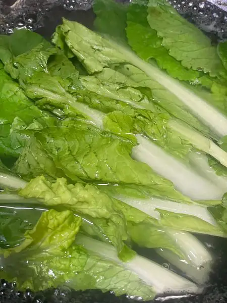 Step 6 blanch the leafy greens