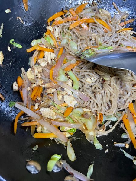 step 4-3 stir-fry until everything is well mixed and evenly coated